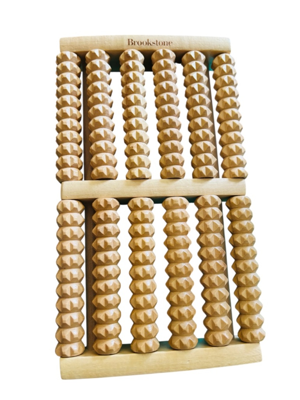 Brookstone Wooden Foot Acupressure Roller Massager